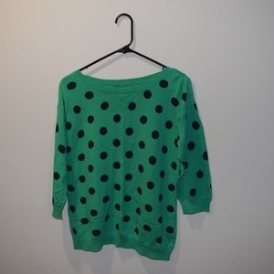 Mint green polka-dotted sweater